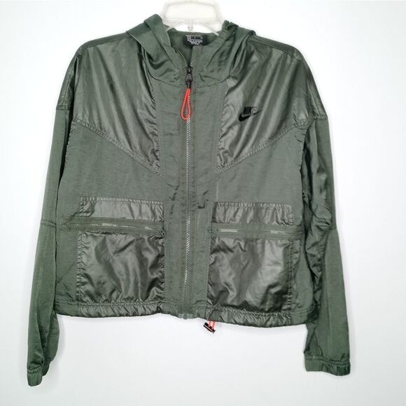 Nike Sportswear Windrunner Cargo Women Jacket Loose Fit Green Size Small - Picture 3 of 10